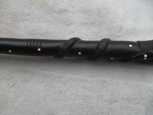 Very rare 940mm long wood highly detail walking stick