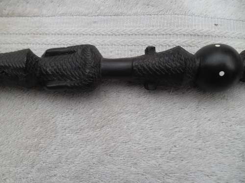 Very rare 940mm long wood highly detail walking stick