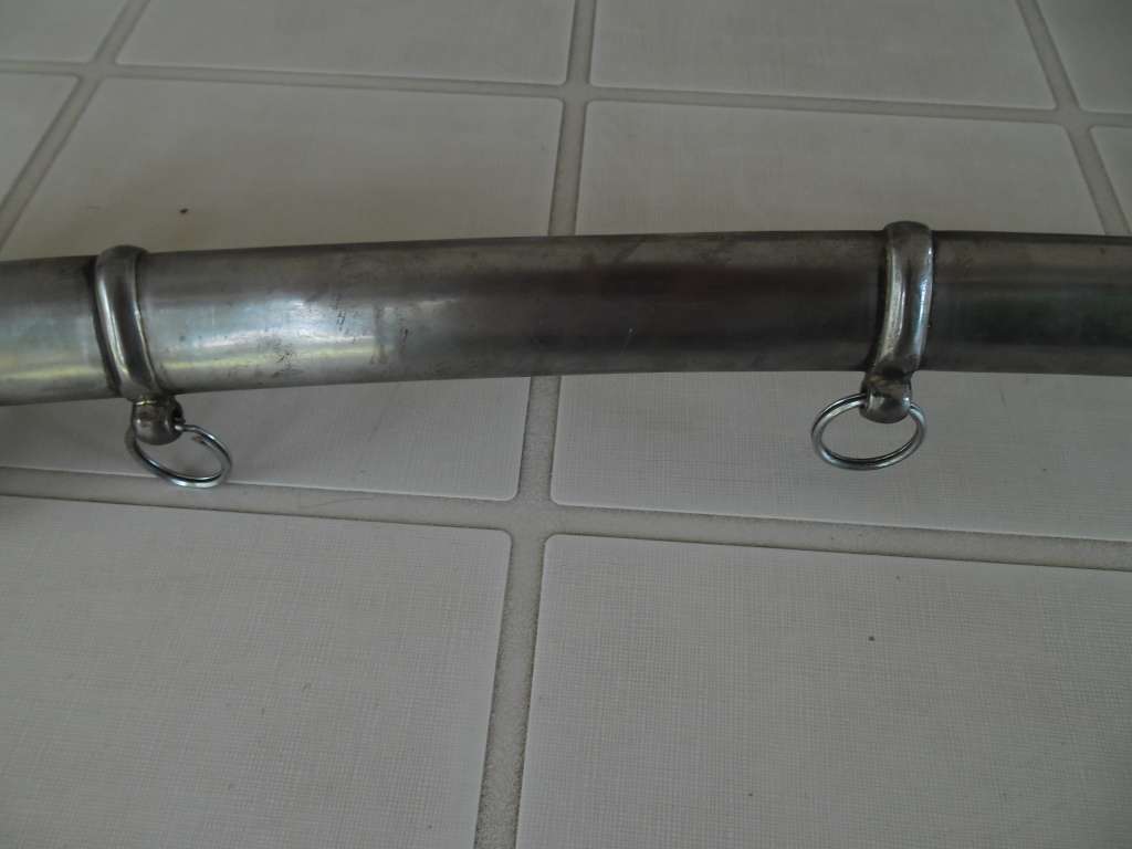 Rare Sword stamped India with brass hilt and metal scabbard total length 1065mm long