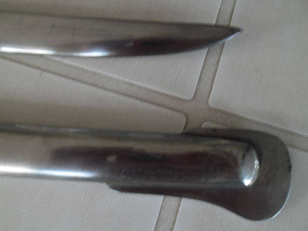 Rare Sword stamped India with brass hilt and metal scabbard total length 1065mm long