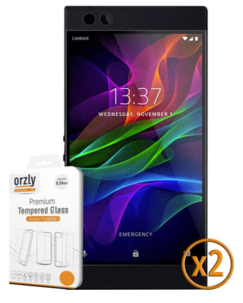 RAZER PHONE PREMIUM TEMPERED GLASS SCREEN PROTECTOR 9H 2PK ORZLY | INSTOCK