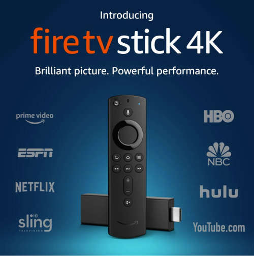 AMAZON FIRE TV STICK 4K (2018) STREAMING MEDIA PLAYER WITH ALEXA VOICE REMOTE | INSTOCK