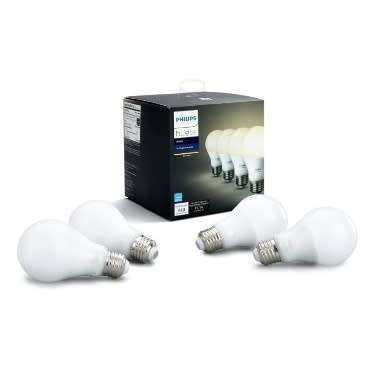 PHILIPS HUE LED BULB WHITE WORKS WITH AMAZON ECHO 4PK | INSTOCK