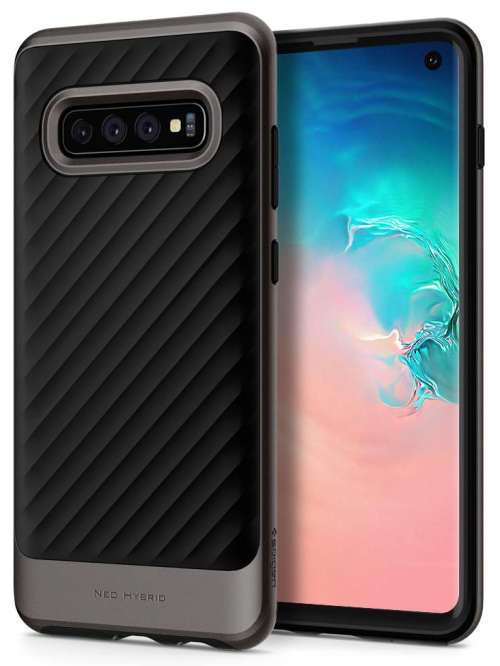 SAMSUNG GALAXY S10 PREMIUM NEO HYBRID CASE GUNMETAL SPIGEN | INSTOCK