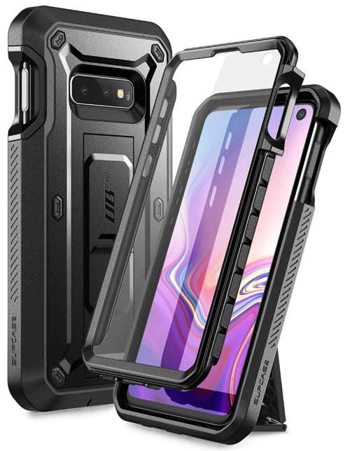 SAMSUNG GALAXY S10E FULL BODY RUGGED PROTECTIVE CASE WITH SCREEN PROTECTOR BLACK SUPCASE | INSTOCK