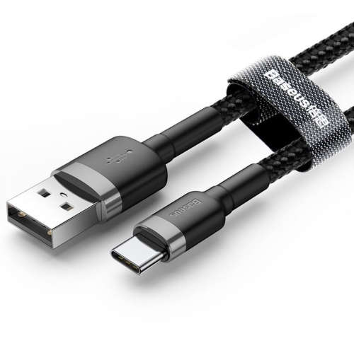 USB-C TO USB 3.0 BRAIDED NYLON FAST CHARGING CABLE 2M BLACK BASEUS | INSTOCK