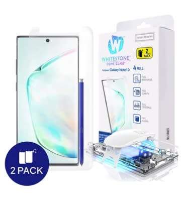 SAMSUNG GALAXY NOTE 10+ TEMPERED SCREEN PROTECTOR 3D CURVED DOME GLASS 2PK WHITESTONE | INSTOCK