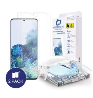 SAMSUNG GALAXY S20 TEMPERED SCREEN PROTECTOR 3D CURVED DOME GLASS 2PK WHITESTONE | INSTOCK