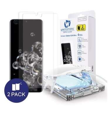 SAMSUNG GALAXY S20 ULTRA TEMPERED SCREEN PROTECTOR 3D CURVED DOME GLASS 2PK WHITESTONE | INSTOCK