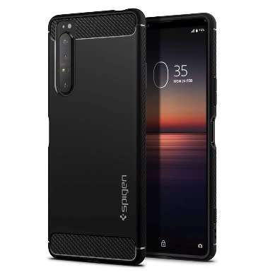 SONY XPERIA 1ii (2020) PREMIUM RUGGED ARMOR CASE BLACK SPIGEN | INSTOCK