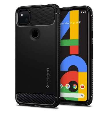 GOOGLE PIXEL 4A PREMIUM RUGGED ARMOR CASE BLACK SPIGEN | INSTOCK