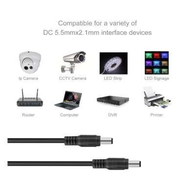 ONITE DC 5521 MALE/MALE 5.5x2.1MM POWER ADAPTER CABLE 3M 2PK | INSTOCK