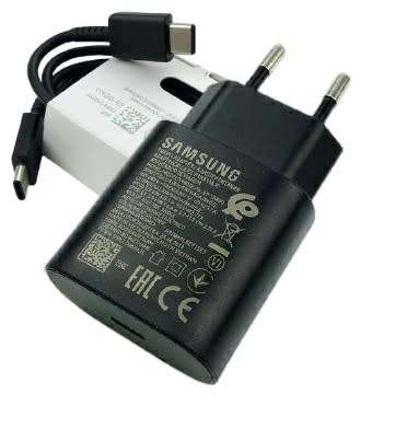 SAMSUNG GALAXY 25W USB-C SUPER FAST CHARGER & CABLE 100CM BLACK | INSTOCK