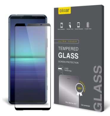 SONY XPERIA 5ii (2020) PREMIUM TEMPERED GLASS SCREEN PROTECTOR BLACK OLIXAR | INSTOCK
