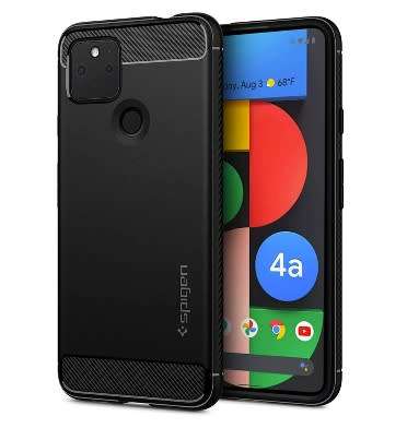 GOOGLE PIXEL 4A 5G PREMIUM RUGGED ARMOR CASE BLACK SPIGEN | INSTOCK