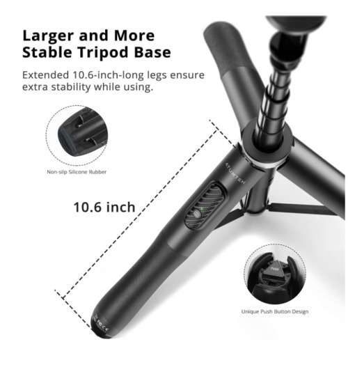 ATUMTEK TRIPOD SELFIE STICK 51" WITH BLUETOOTH REMOTE BLACK | INSTOCK