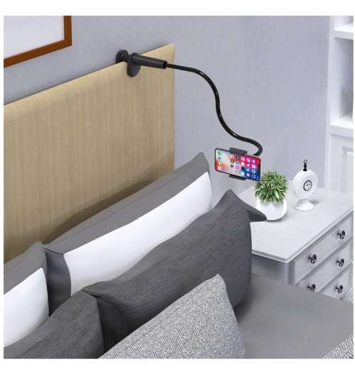 GOOSENECK FLEXIBLE ARM PHONE MOUNT WITH ADJUSTABLE CLAMP BLACK SHAWE | INSTOCK