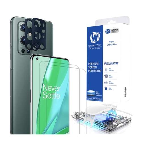 ONEPLUS 9 PRO TEMPERED SCREEN PROTECTOR 3D CURVED DOME GLASS 4PK WHITESTONE | INSTOCK
