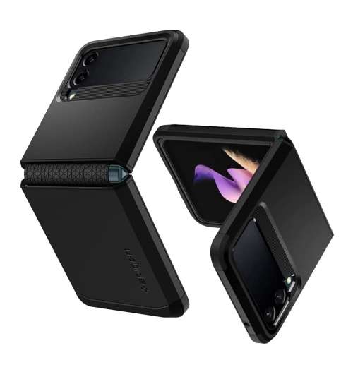 SAMSUNG GALAXY Z FLIP 3 5G PREMIUM TOUGH ARMOR CASE BLACK SPIGEN | INSTOCK