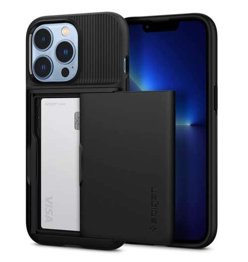 IPHONE 13 PRO PREMIUM SLIM ARMOR CARD CASE BLACK SPIGEN | INSTOCK
