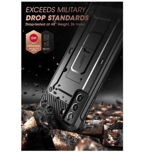 SAMSUNG GALAXY S21 FE FULL BODY RUGGED PROTECTIVE CASE BLACK  SUPCASE | INSTOCK