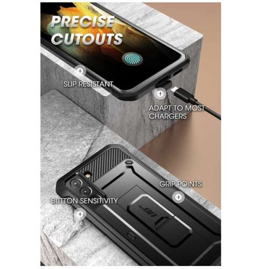 SAMSUNG GALAXY S21 FE FULL BODY RUGGED PROTECTIVE CASE BLACK  SUPCASE | INSTOCK