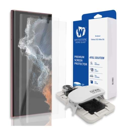 SAMSUNG GALAXY S22 ULTRA TEMPERED DOME GLASS SCREEN PROTECTOR 2PK WHITESTONE | INSTOCK