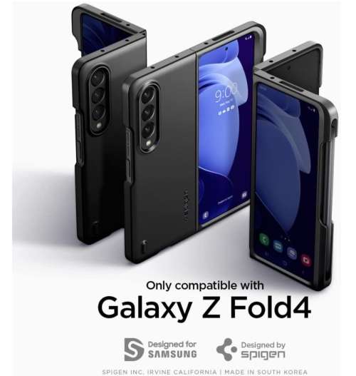 SAMSUNG GALAXY Z FOLD 4 PREMIUM THIN FIT P CASE BLACK SPIGEN | INSTOCK