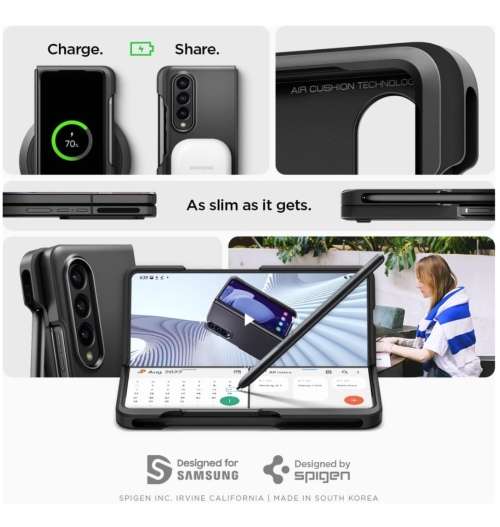 SAMSUNG GALAXY Z FOLD 4 PREMIUM THIN FIT P CASE BLACK SPIGEN | INSTOCK