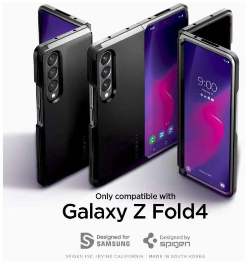 SAMSUNG GALAXY Z FOLD 4 PREMIUM TOUGH ARMOR CASE BLACK SPIGEN | INSTOCK