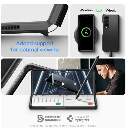 SAMSUNG GALAXY Z FOLD 4 PREMIUM TOUGH ARMOR CASE BLACK SPIGEN | INSTOCK