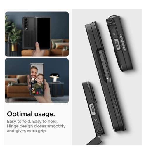 SAMSUNG GALAXY Z FOLD 4 PREMIUM NEO HYBRID S CASE BLACK SPIGEN | INSTOCK