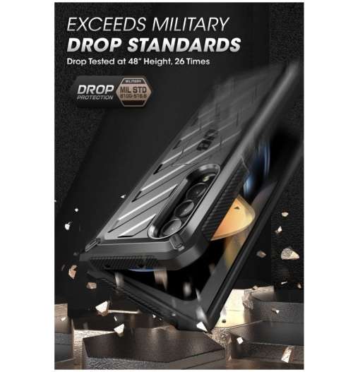 SAMSUNG GALAXY Z FOLD 4 FULL BODY RUGGED PROTECTIVE CASE BLACK SUPCASE | INSTOCK