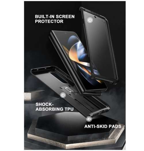 SAMSUNG GALAXY Z FOLD 4 FULL BODY RUGGED PROTECTIVE CASE BLACK SUPCASE | INSTOCK