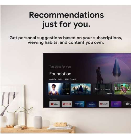 GOOGLE CHROMECAST 4 HD WITH GOOGLE TV SNOW | INSTOCK