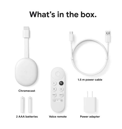 GOOGLE CHROMECAST 4 HD WITH GOOGLE TV SNOW | INSTOCK