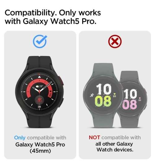 SAMSUNG GALAXY WATCH 5 PRO PREMIUM RUGGED ARMOR PRO CASE 45MM BLACK SPIGEN | INSTOCK