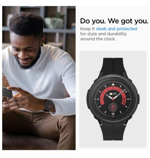 SAMSUNG GALAXY WATCH 5 PRO PREMIUM LIQUID AIR ARMOR CASE 45MM MATTE BLACK SPIGEN | INSTOCK