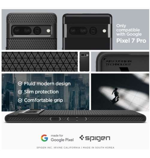 GOOGLE PIXEL 7 PRO PREMIUM SLIM LIQUID AIR CASE BLACK SPIGEN | INSTOCK