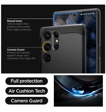 SAMSUNG GALAXY S23 ULTRA PREMIUM TOUGH ARMOR CASE BLACK | SPIGEN