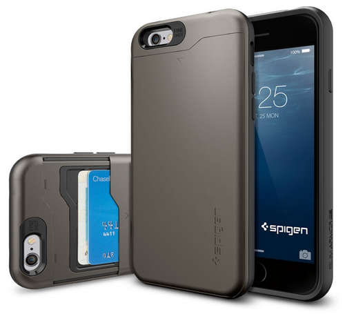 iPhone 6 Premium Slim Armor Case with Built-in Card Compartment | Gunmetal | INSTOCK