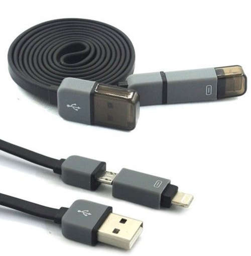 2in1 MicroUSB and 8pin Lightning Universal Travel Charging Cable | INSTOCK