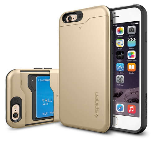 iPhone 6 Plus Premium Slim Armor Case with Built-in Card Compartment | Champagne Gold | INSTOCK