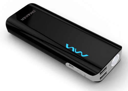 OMaker 10000mAh Intelligent Portable PowerBank Charger with Flashlight | Black | INSTOCK