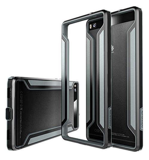 HUAWEI P8 PREMIUM SLIM HYBRID ARMOR BORDER CASE BLACK/CLEAR | NILLKIN | INSTOCK