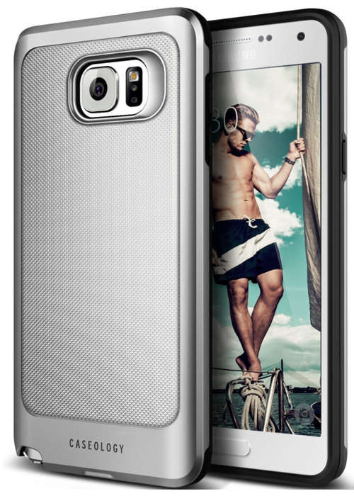 SAMSUNG GALAXY NOTE 5 SLIM RUGGED PROTECTIVE ACTIVE ARMOR CASE SILVER | CASEOLOGY | INSTOCK