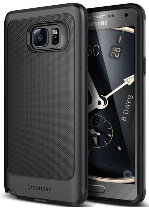 SAMSUNG GALAXY NOTE 5 SLIM RUGGED PROTECTIVE ACTIVE ARMOR CASE BLACK | CASEOLOGY | INSTOCK