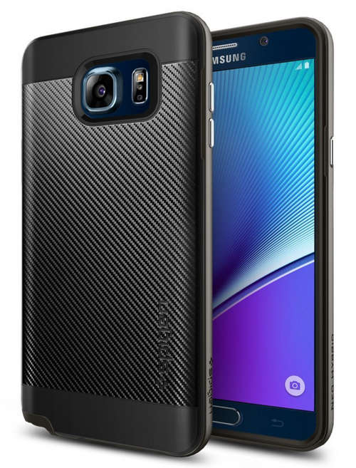 SAMSUNG GALAXY NOTE 5 PREMIUM NEO HYBRID CARBON CASE GUNMETAL | SPIGEN | INSTOCK