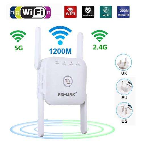 5 GhzWireless Wifi Extender 1200Mbps Wi-Fi Amplifier 802.11N Long Range Wifi Signal Booster 2.4G