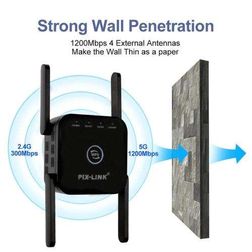 5 GhzWireless Wifi Extender 1200Mbps Wi-Fi Amplifier 802.11N Long Range Wifi Signal Booster 2.4G